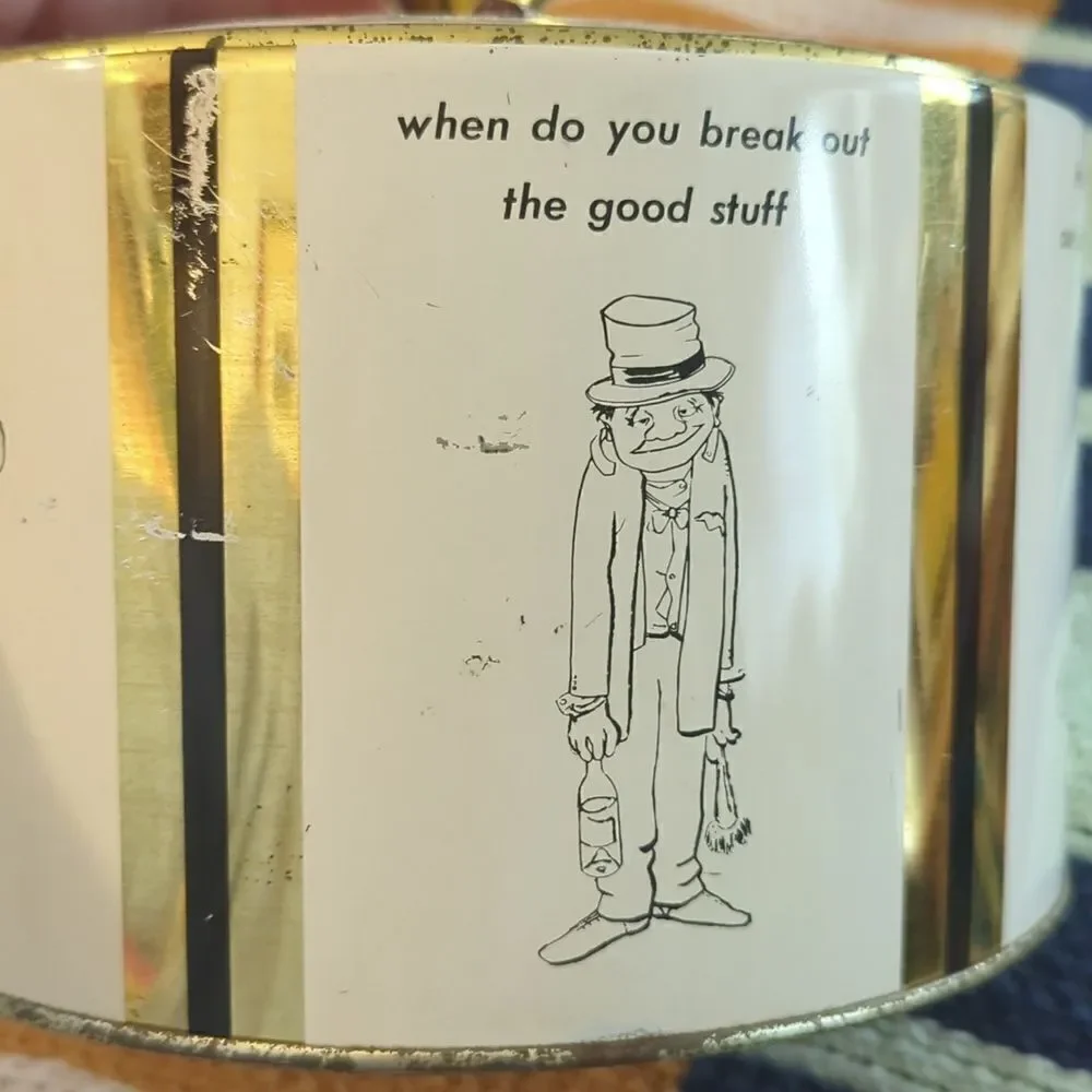 MCM‎ Fabcraft Ice Bucket Funny Cartoon Insulated Metal Cork Barware